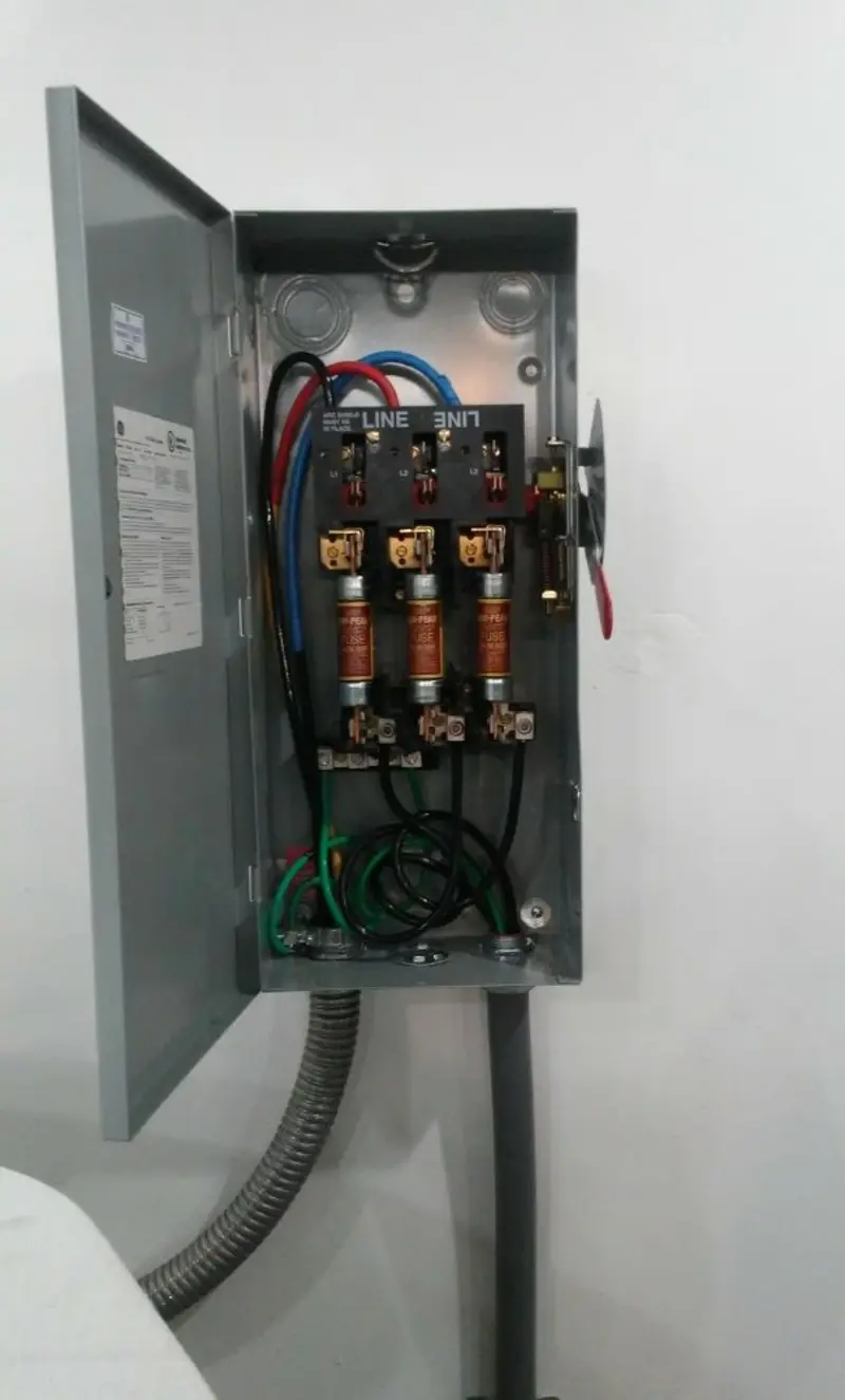 Three-phase disconnect switch installed for Electrical Wiring & Rewiring in South Windsor